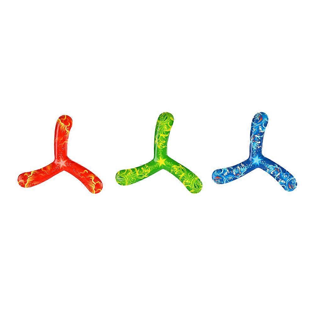 3 片 3 叶回旋镖玩具户外机动飞镖儿童飞行玩具（随机颜色）