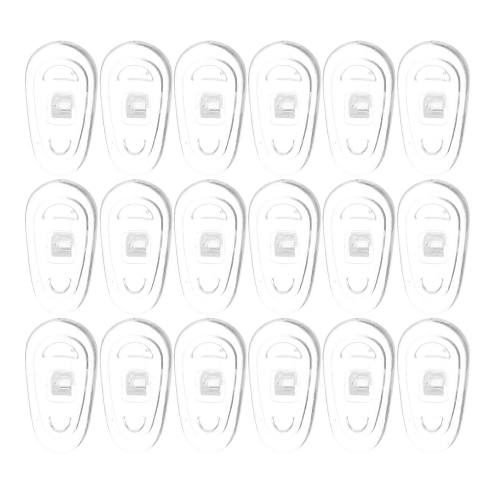 Transparent Eyeglass Nose Pads Silicone Push-in Soft Nose Cushions 25Pcs