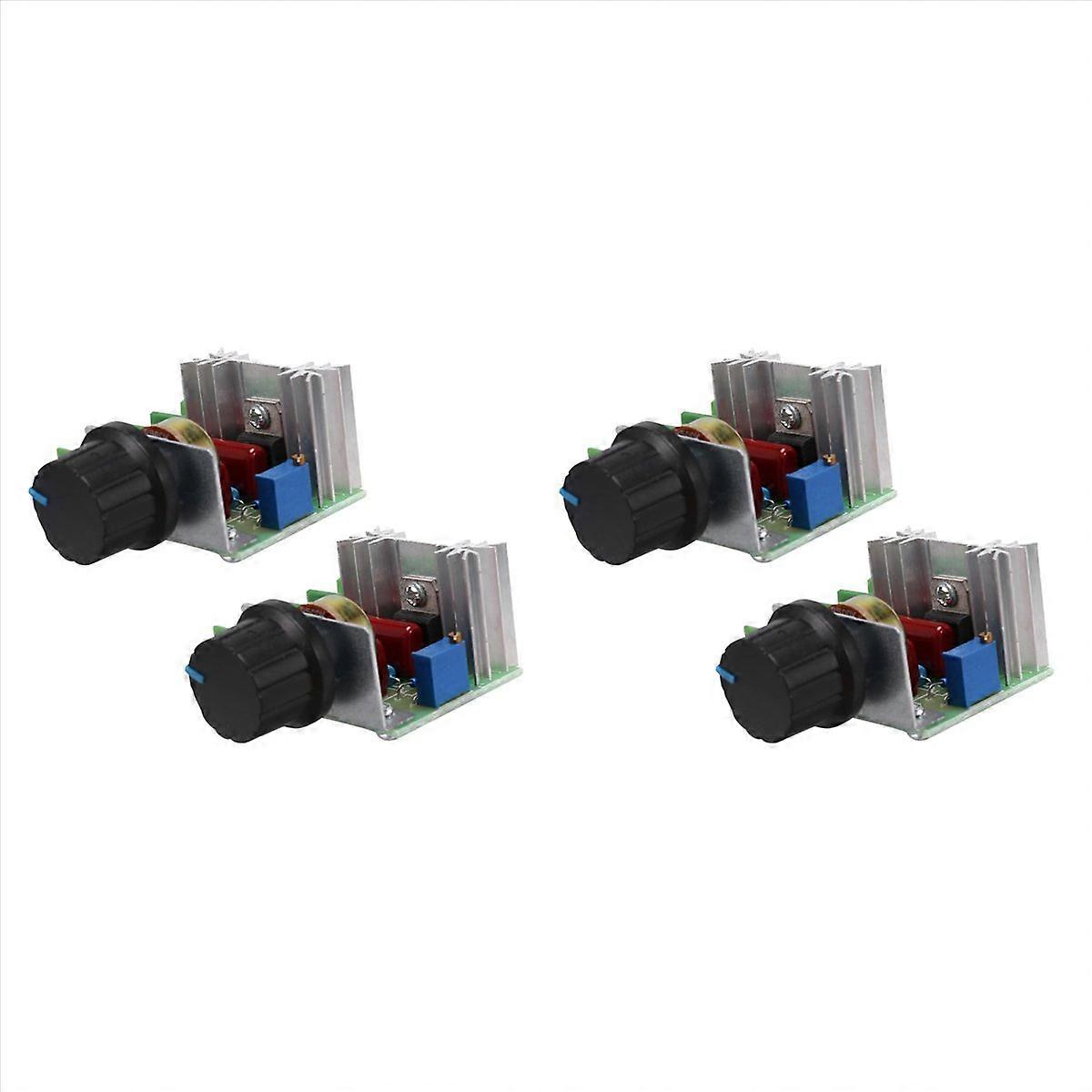 4 Pcs Speed Controller for AC Motor AC 220V 2000W Thyristor Motor Speed Control Adjustable Power Con