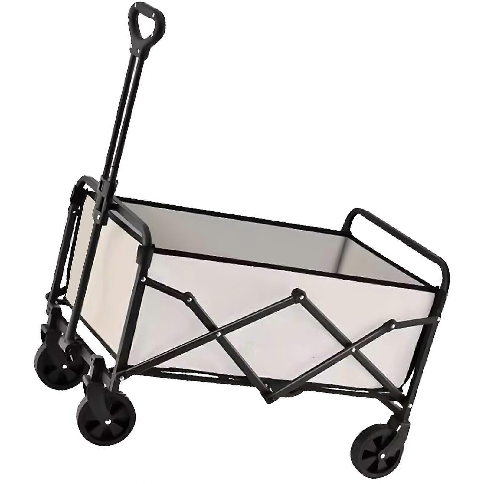 Foldable Storage Trolley Outdoors Metal Frame with Easy Carry Designs Adjustable Height Handle Suitable for Picnics Trip Multicolor