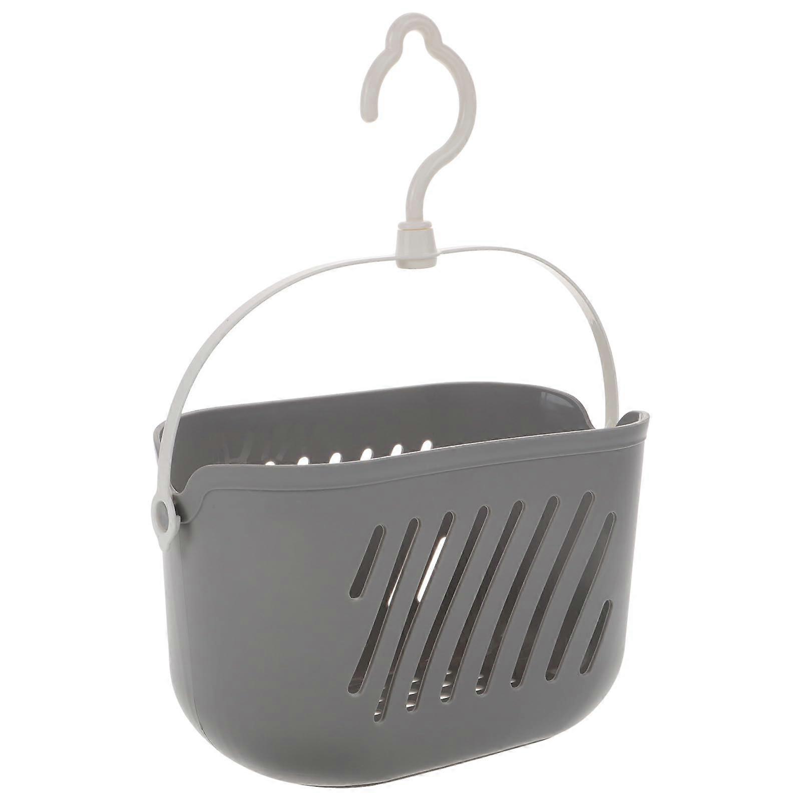 Plastic Shower Caddy with Handle and Drain – Hanging Bathroom Organizer Basket for Toiletries Storage