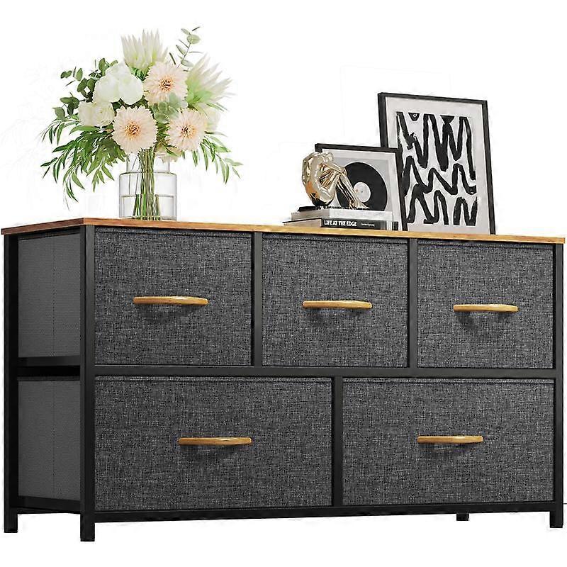 שידת Yitahome לחדר שינה עם 5 מגירות, שידת טלוויזיה מבד, שידות מגירות, יחידת אחסון לחדר שינה, סלון