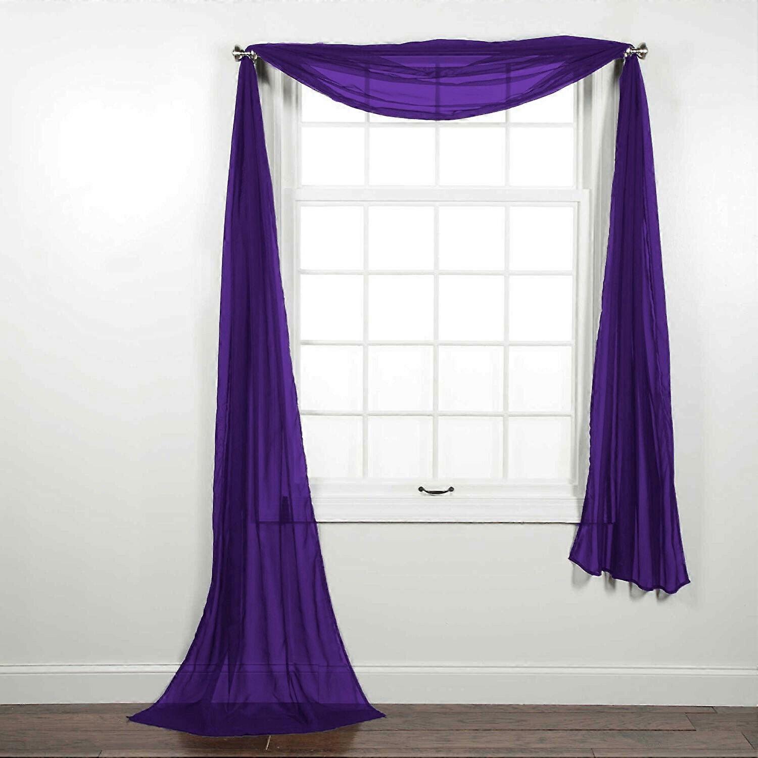 Fully Stitched Sheer Window Scarf Valance Topper Curtain Drapes in Many Colors