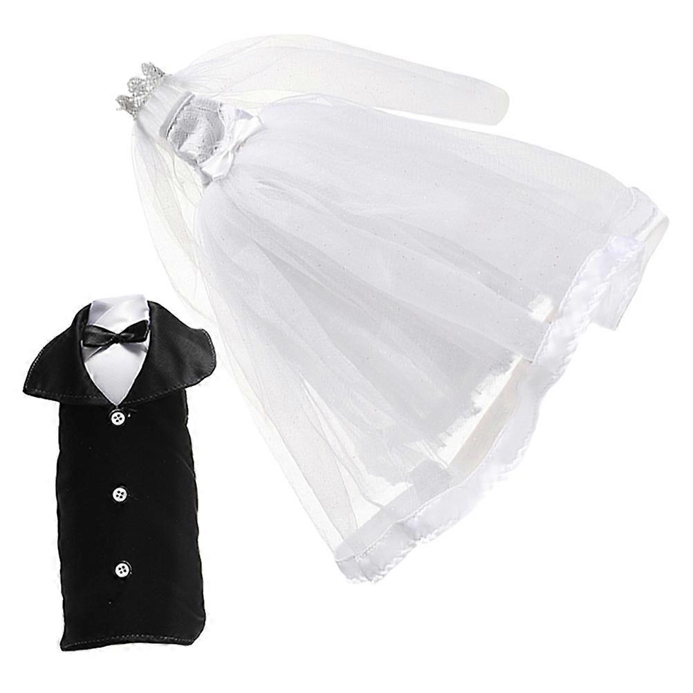 Wedding Bride Groom Covers for Table Decorations 2Pcs Set