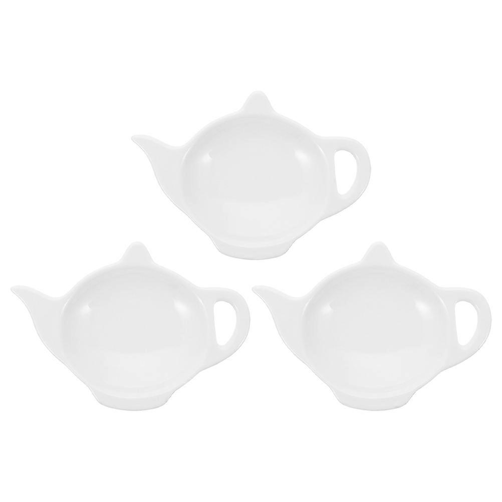 Ceramic Tea Bag Holder Teapot Shaped for Holding Tea Bag 3Pcs
