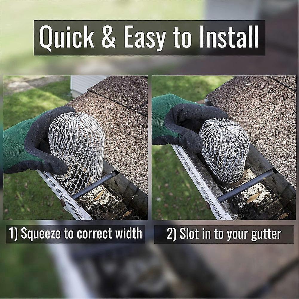 Leaf Filter Gutter Strainer & Downspout Guard Up to 4inch Diameter Gutter Drain Cover & Gutter Down Spout Rain Protector