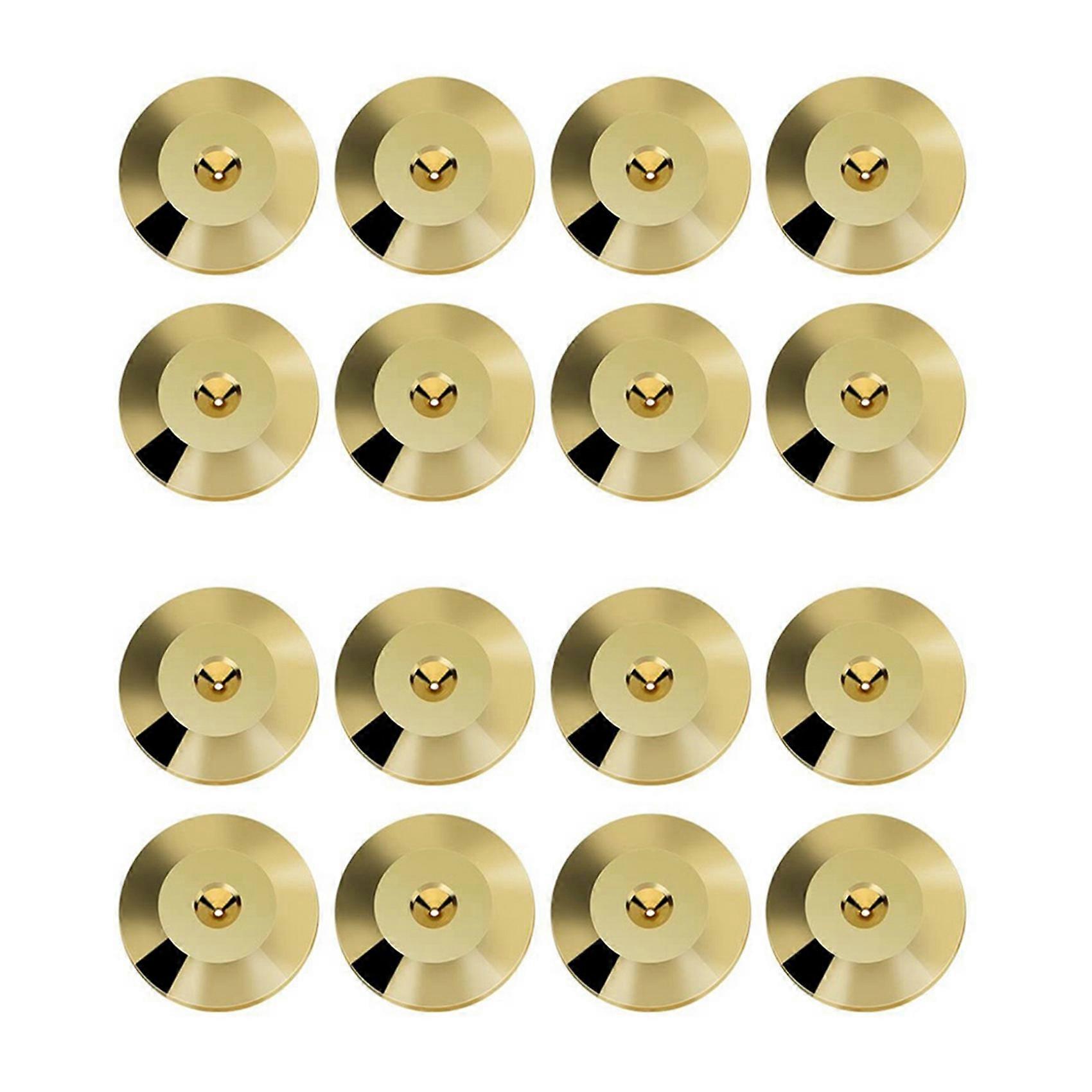 16 Pcs Universal Copper Speaker Spikes Pads Speaker Shock Base Pad Isolation Stand Feet Cone Base Mats Floor 25 x 4mm