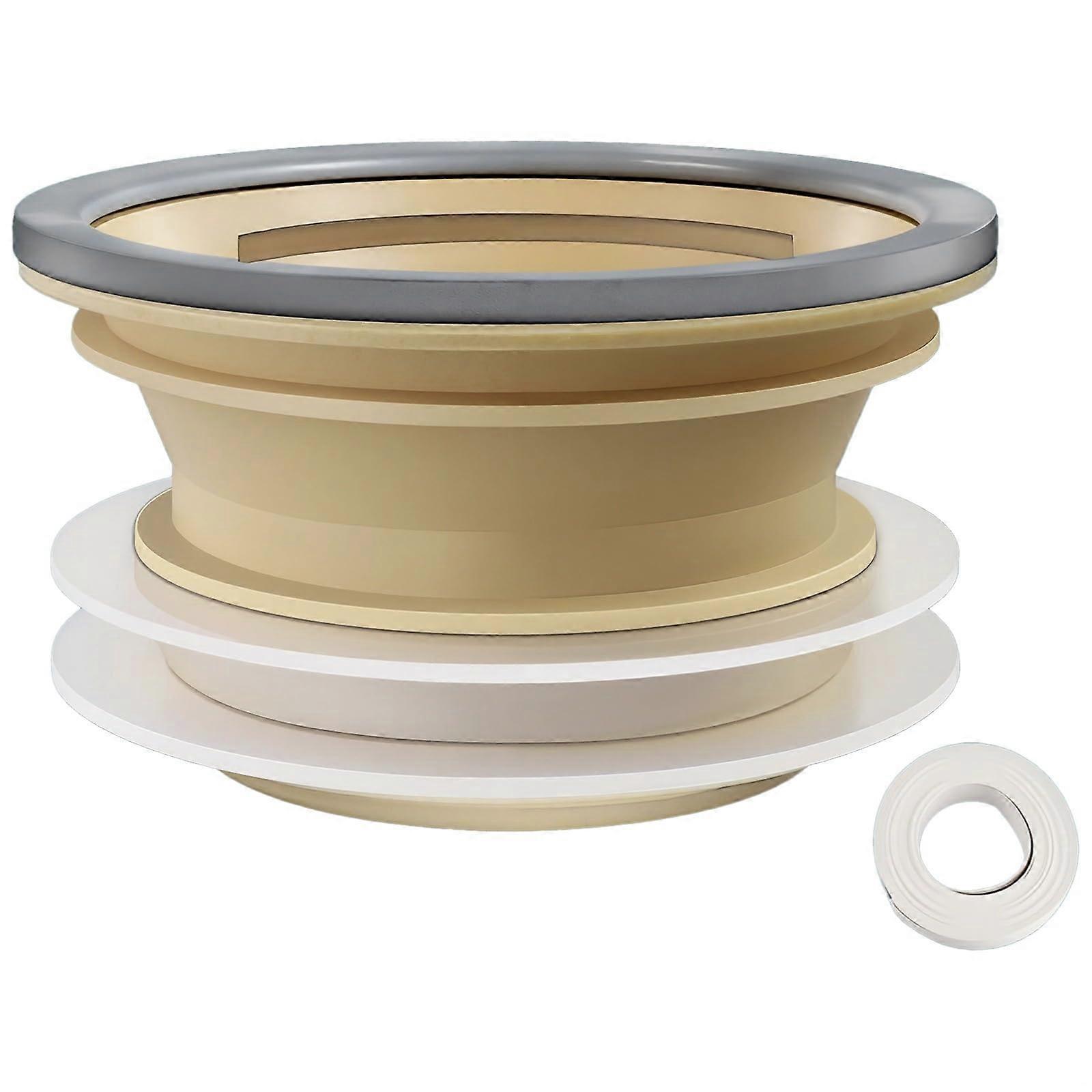 Universal Toilet Flange Seal with Silicone, Leak Proof and Odor Control for Bathroom Drain