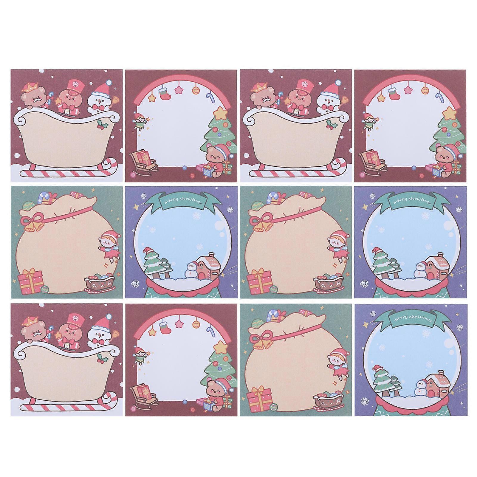 Christmas Note Pad Cartoon Decoration for Message Notes 60Pcs Pack