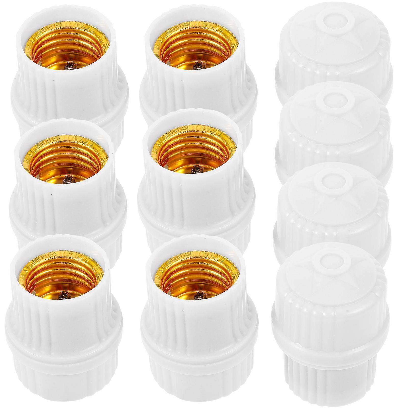 Vintage Hanging Light Socket Lamp Base for Bulb 10Pcs White Retro Style E27