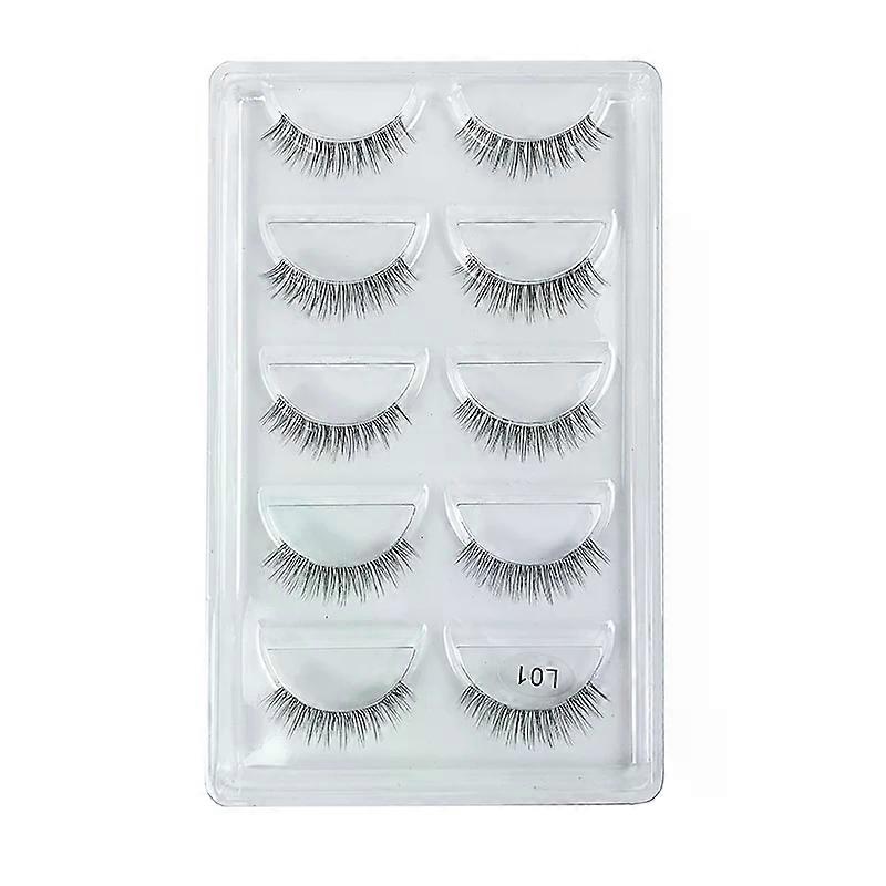 5 Pairs Transparent Stalk Invisible Band Faux Mink Lashes Reusable Mink Lashes False Eyelashes Natural Fluffy Eyelash Extension