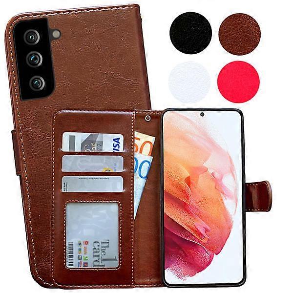 Compatible with Samsung Galaxy S21 Plus - Leather Case / Protection White