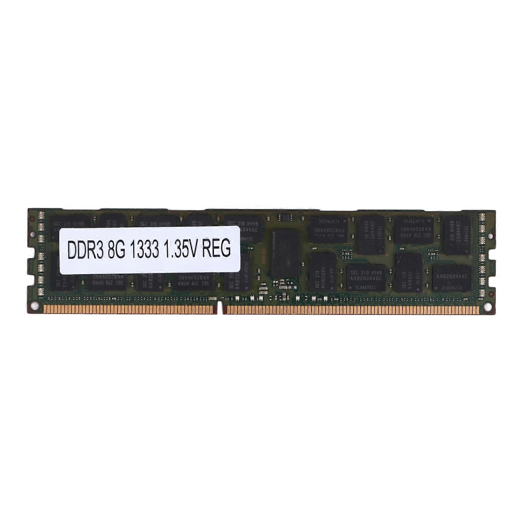 8 GB DDR3 1333 MHz Ecc RAM-minne PC3L-10600R 1,35 V 2RX4 REG Ecc RAM for serverarbeidsstasjon