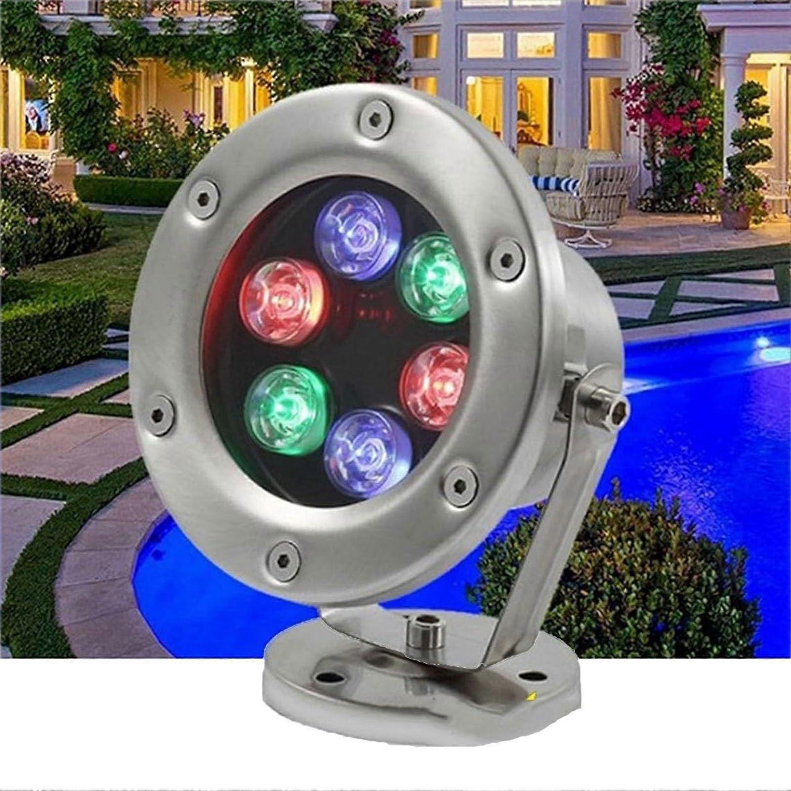 Underwater LED Light IP68 Waterproof 12V Low Voltage Pool and Fountain Spotlight Adjustable 180°