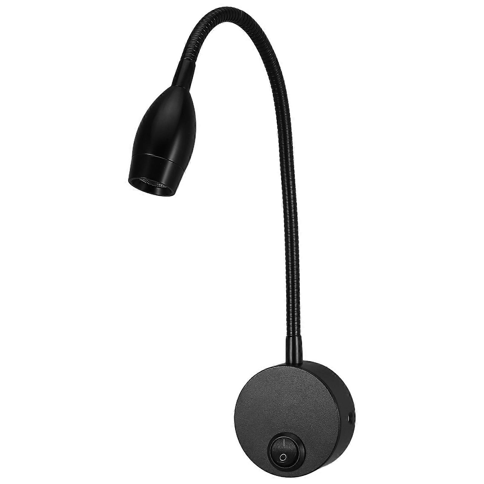 Adjustable Wall Lamp Black with Switch for Reading Gooseneck