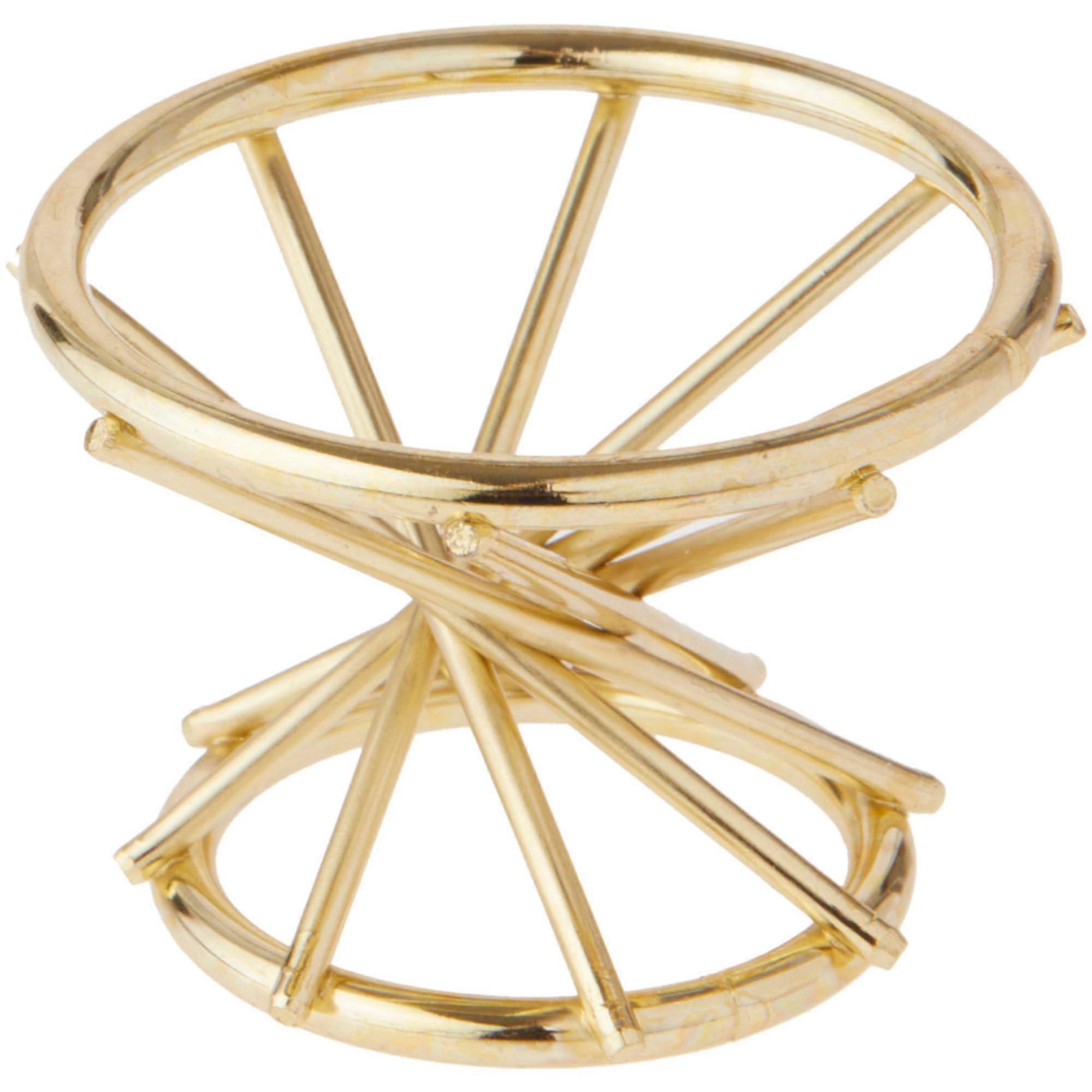 Brass Egg Display Stand with Dual Ring Sizes, Reversible Sphere Holder for Collectibles