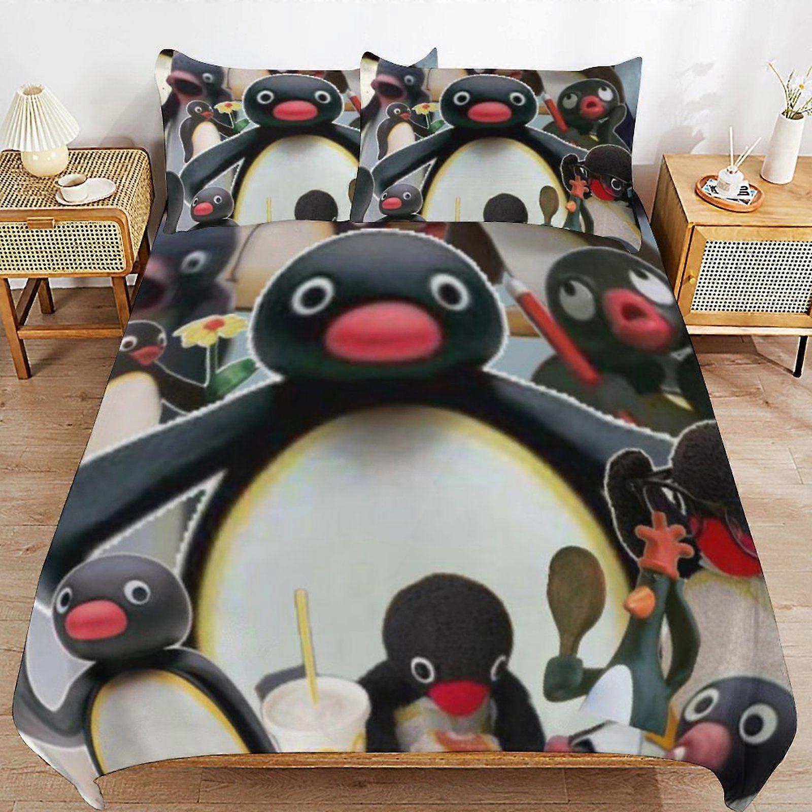 Pingu Light Feel Soft Touch Consistent Fabric Smooth Sleep Layer Duvet Cover Sets Comfort Kit