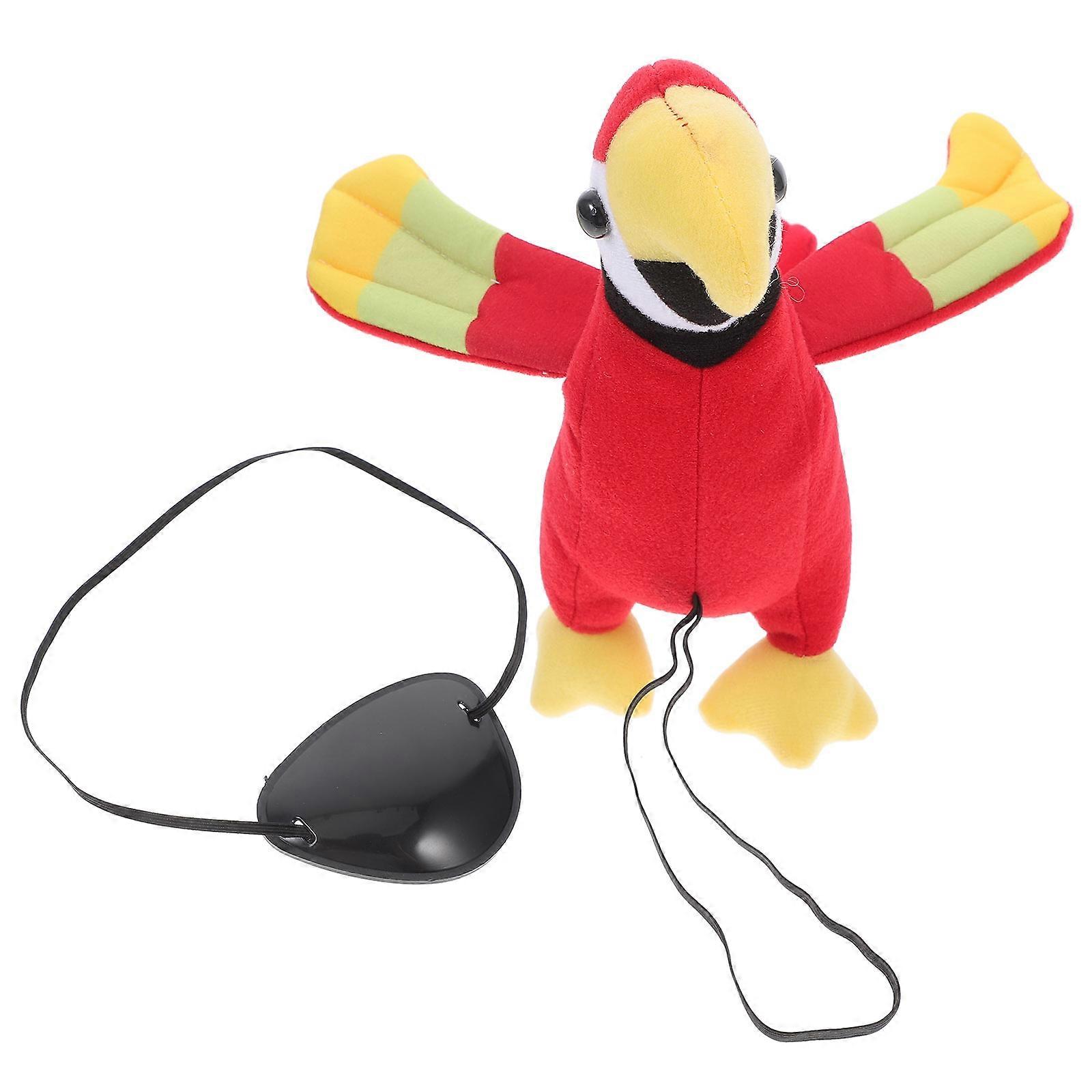 Realistic Stuffed Pirate Parrot Shoulder Prop for Costume 1Set