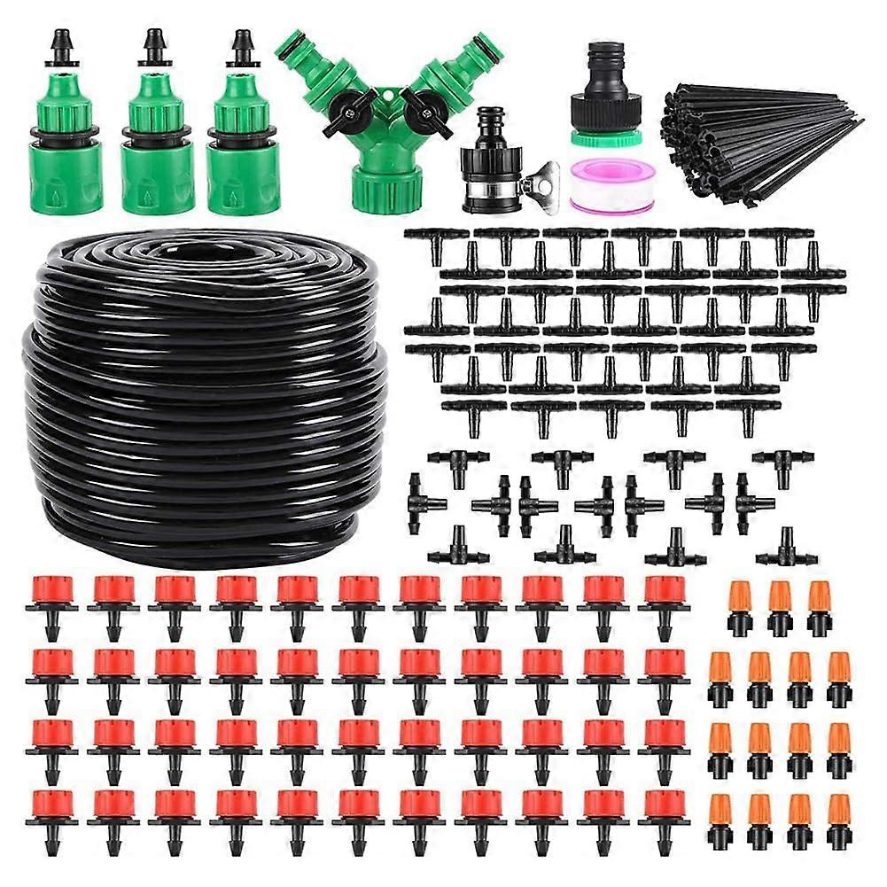 Drip Irrigation Kit 1/4 Inch Garden Irrigation System with Adjustable Water Flow for Easy DIY
