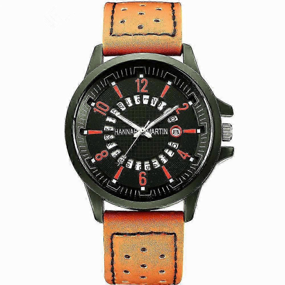 Men Wrist Watch Genuine Leather Strap Creative Watch 26s