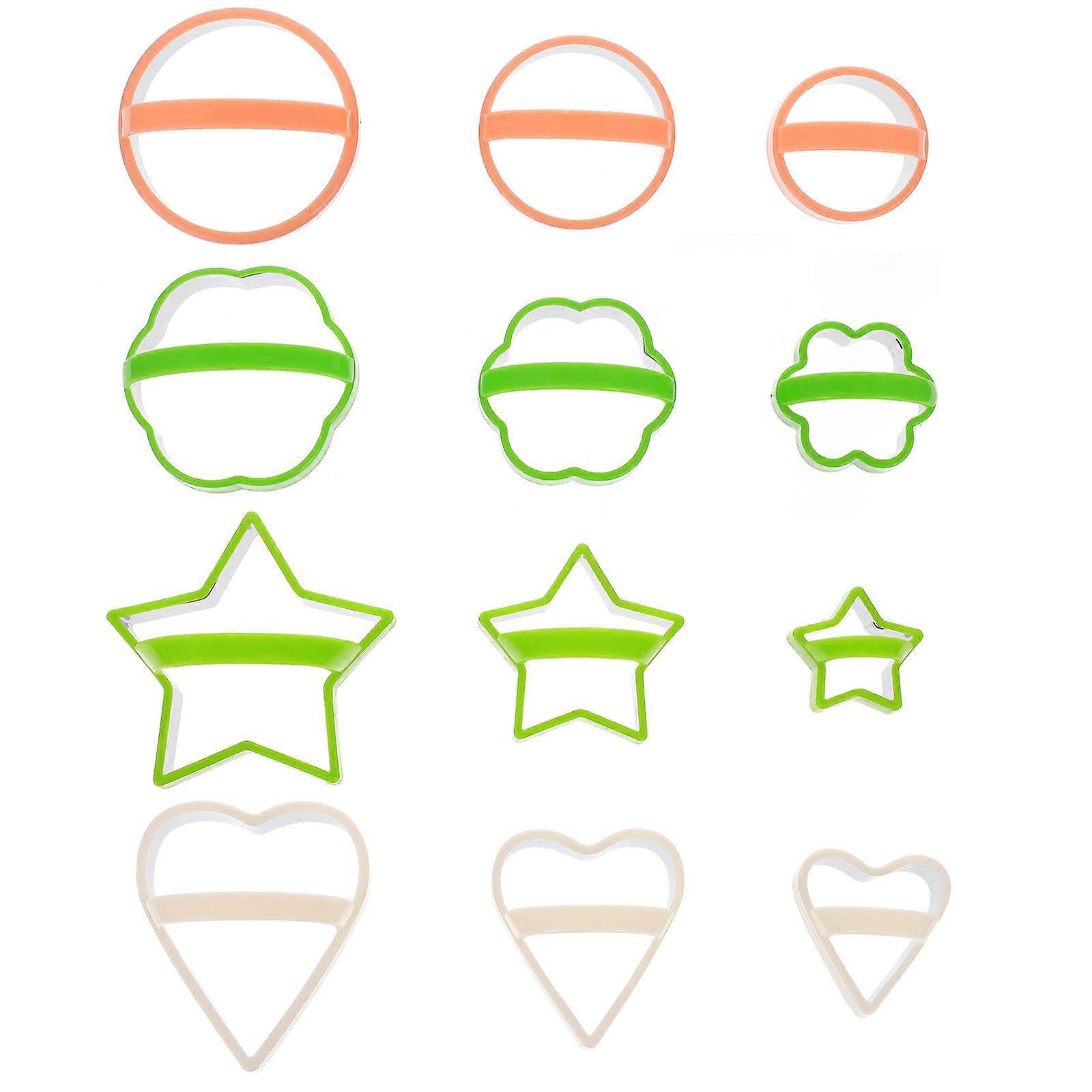 12Pcs Biscuit Cookie Cutters with Handle Stainless Steel for Baking