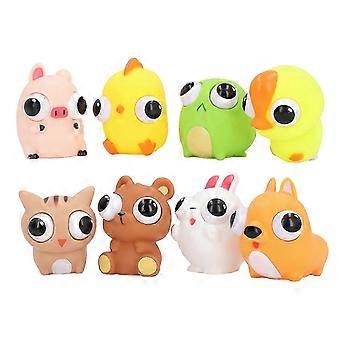 8pcs Cartoon Squeeze Toy Eyes Opening Stress Anxiety Relive Animal Squeezing Sensory Toy For Kids 2025