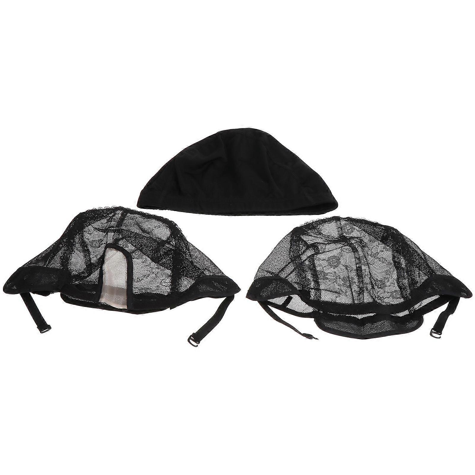 Black Wig Cap Elastic Net Cap for Hair Care 21Pcs Multi-Functional Set