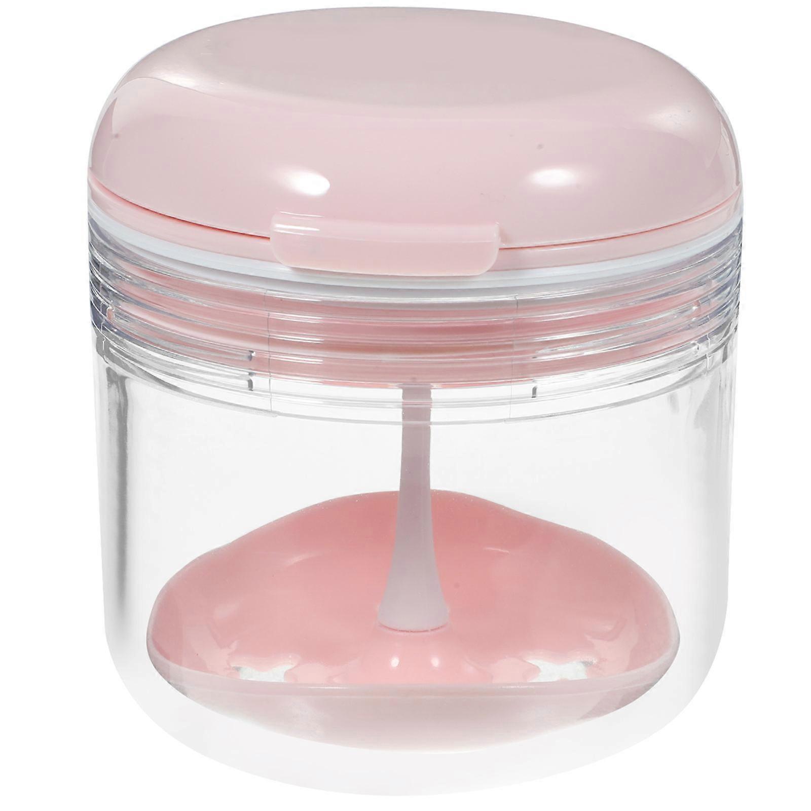 Pink Denture Case Plastic Denture Bath Case for Cleaning 1Set Portable