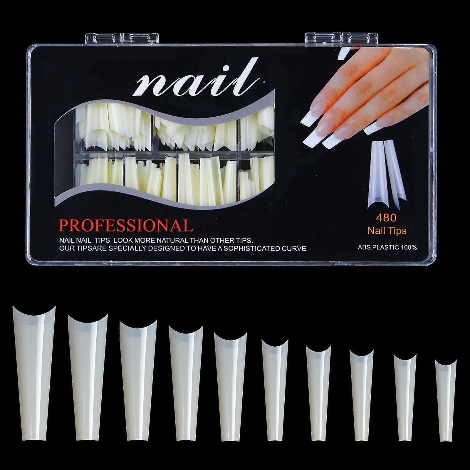 Extra Long Square Acrylic Nail Tips with Multiple Sizes, Easy Shape Adjustment, LongLasting Wear