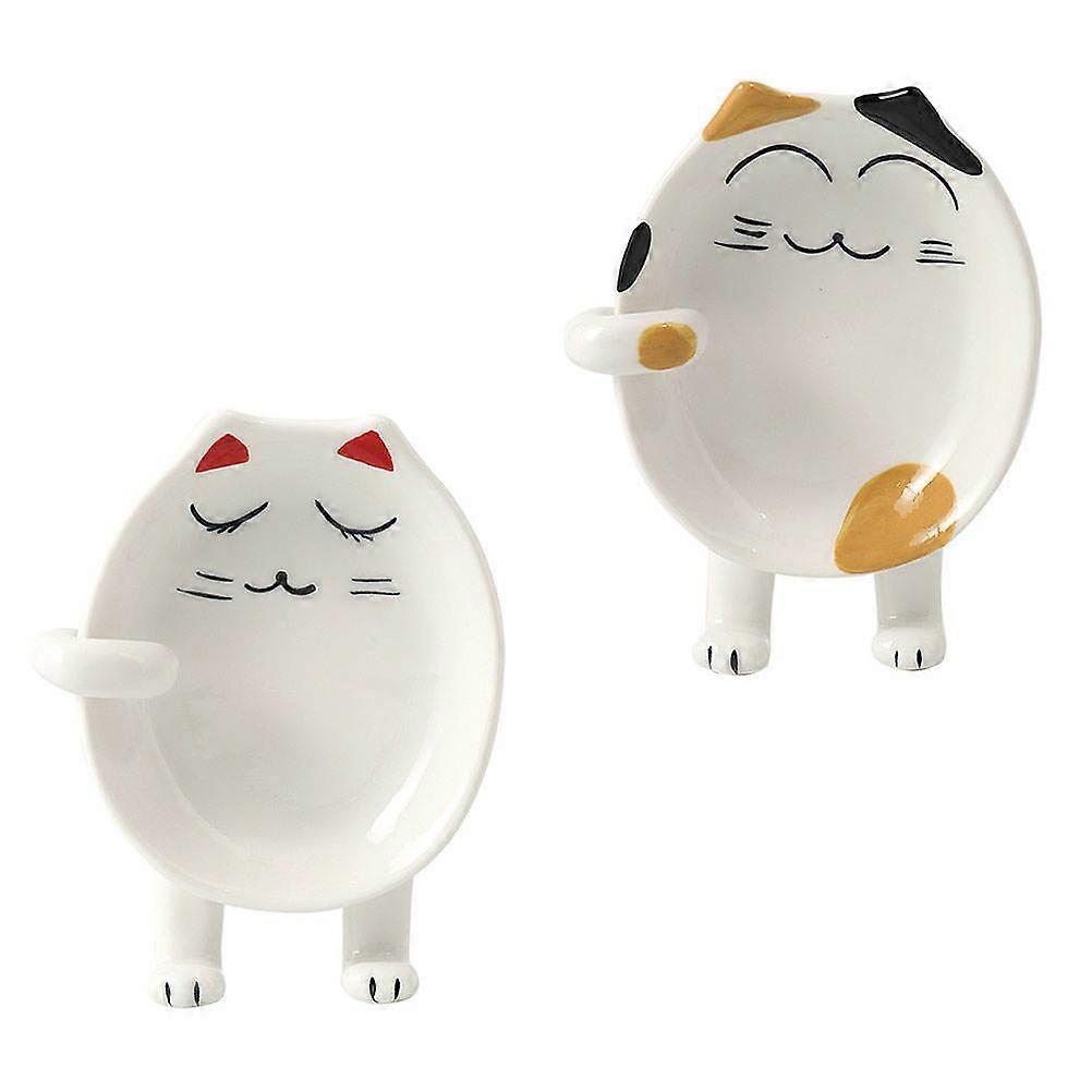 Spoon Rest Ceramic Pot Lid Stand for Kitchen 4Pcs Adorable Cartoon Shape