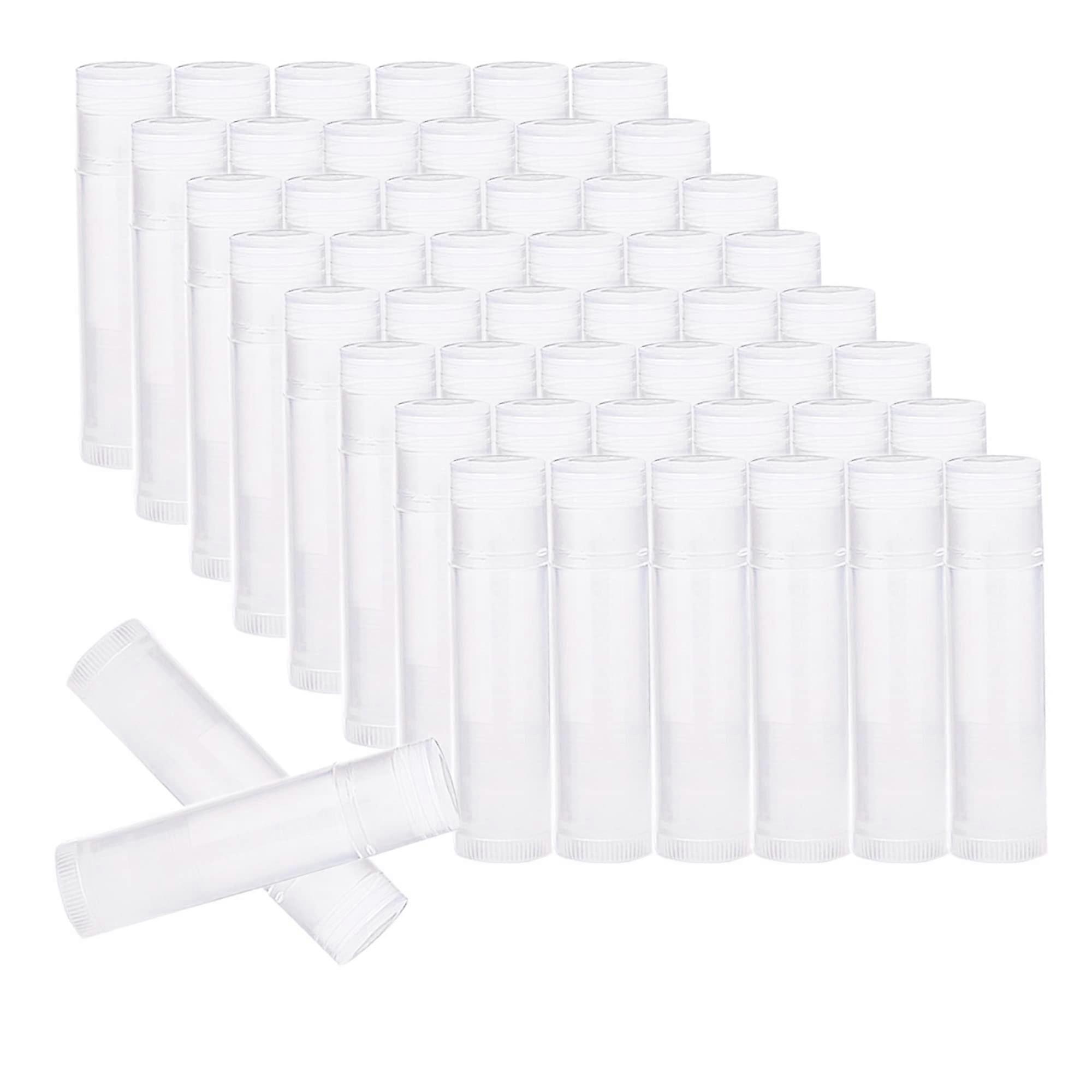 50 Pcs Empty Lip Balm Tubes Bulk Refillable TwistUp Containers with Caps, Transparent 5.5ml