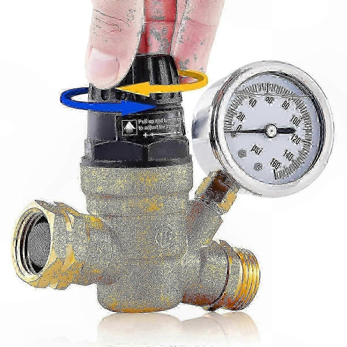 Adjustable Water Pressure Regulator for RV, Compact and Durable Flow Control Valve