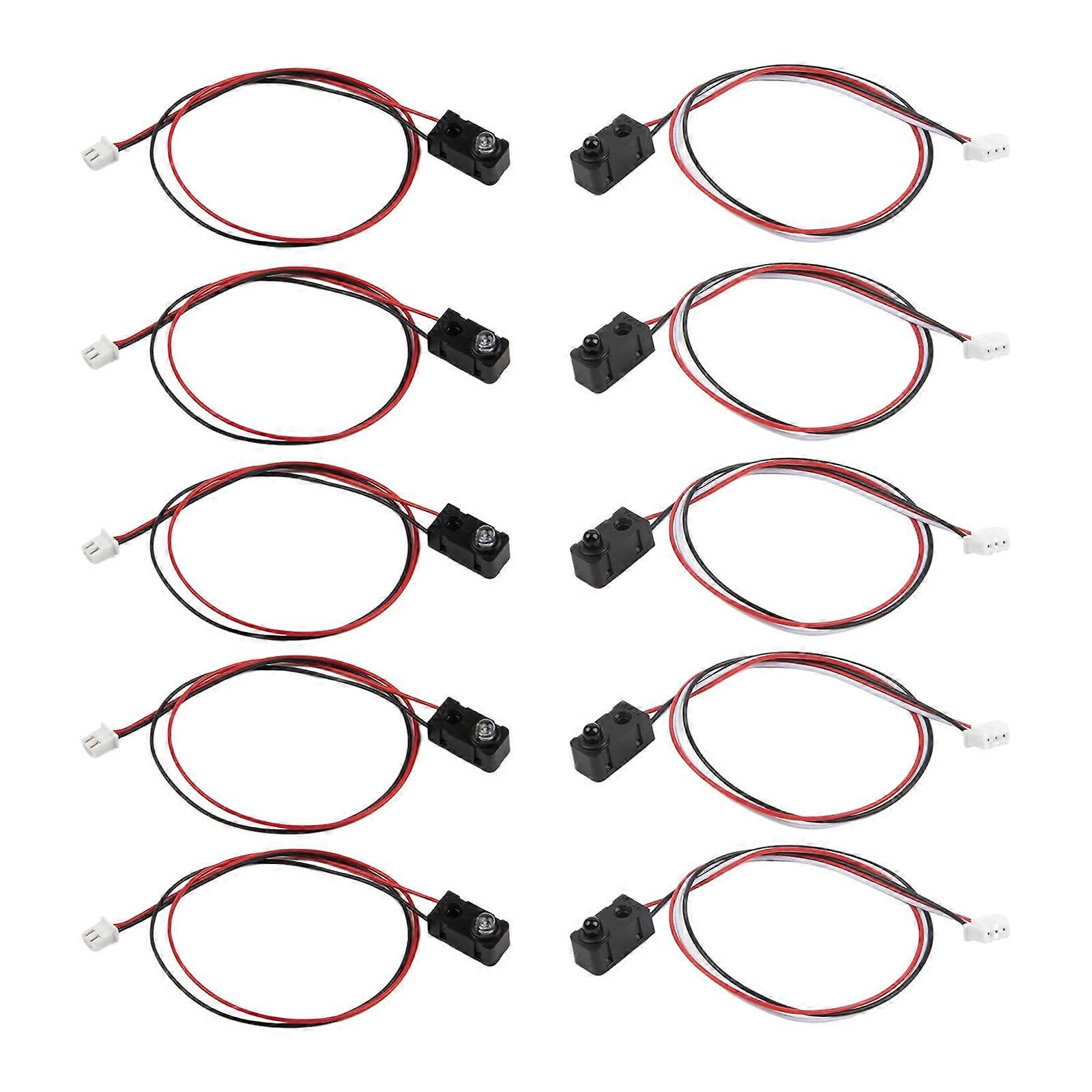 10pcs Beam Break Sensors High Accuracy Interruption Detection Fast 2ms Response Time Plugs & Play Setups for Electronics Multicolor