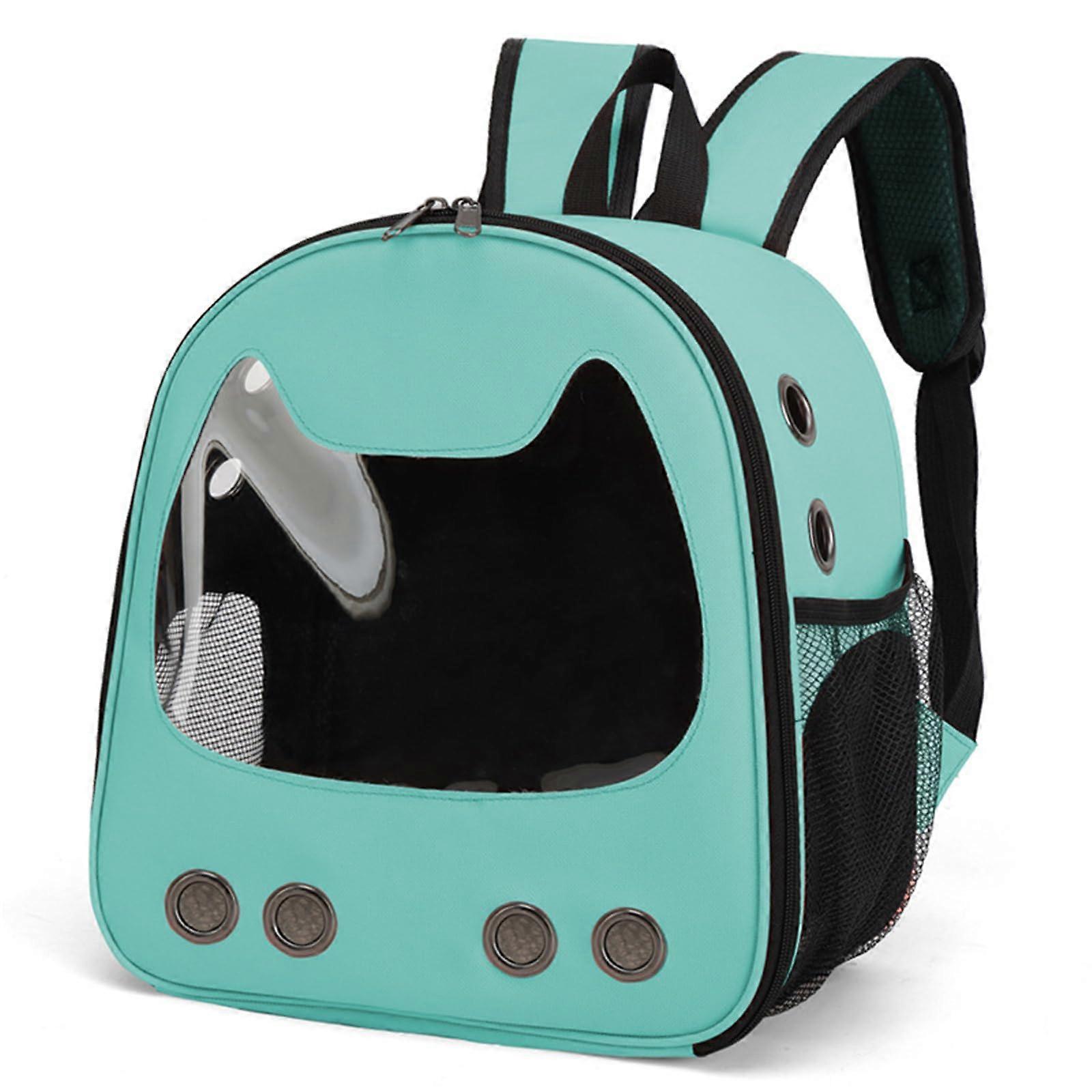 Pet Backpack with Breathable Clear Window, Foldable Cat Carrier for Travel, Light Green