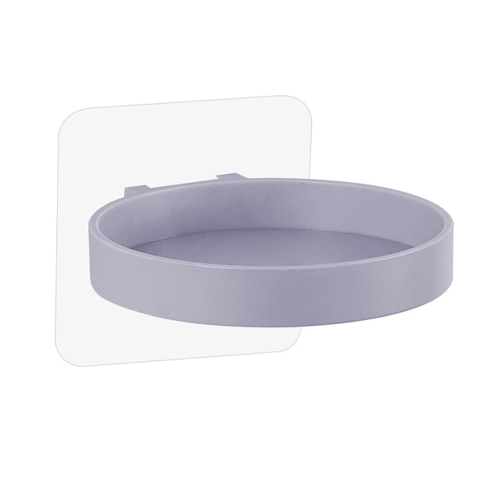 Wall Mounted Soap Dispenser with Self Adhesive Round Bathroom Holder, Durable Space Saving Organizer