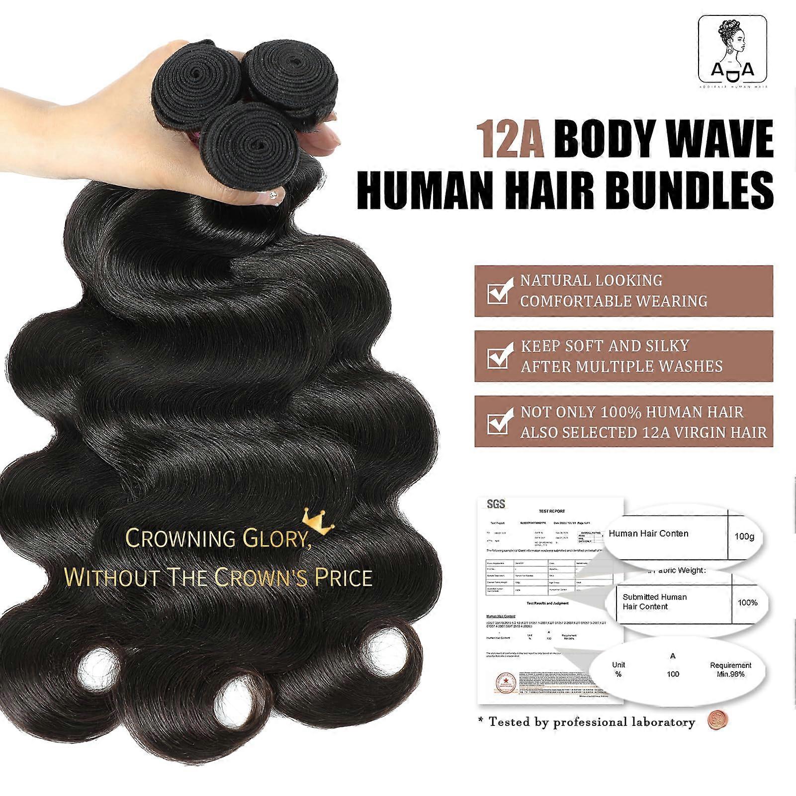 40 Inch Brazilian Body Wave Human Hair Bundle 12A Grade 100% Virgin ...
