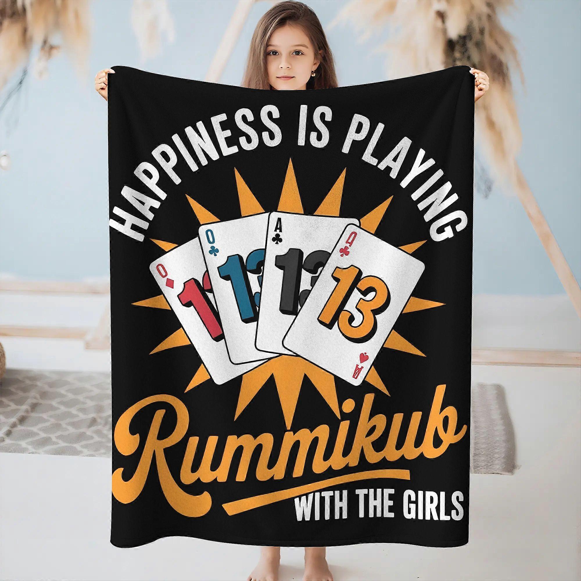 Rummikub Printed Flannel Blanket   Lightweight Flannel Throw Suitable for Sofa