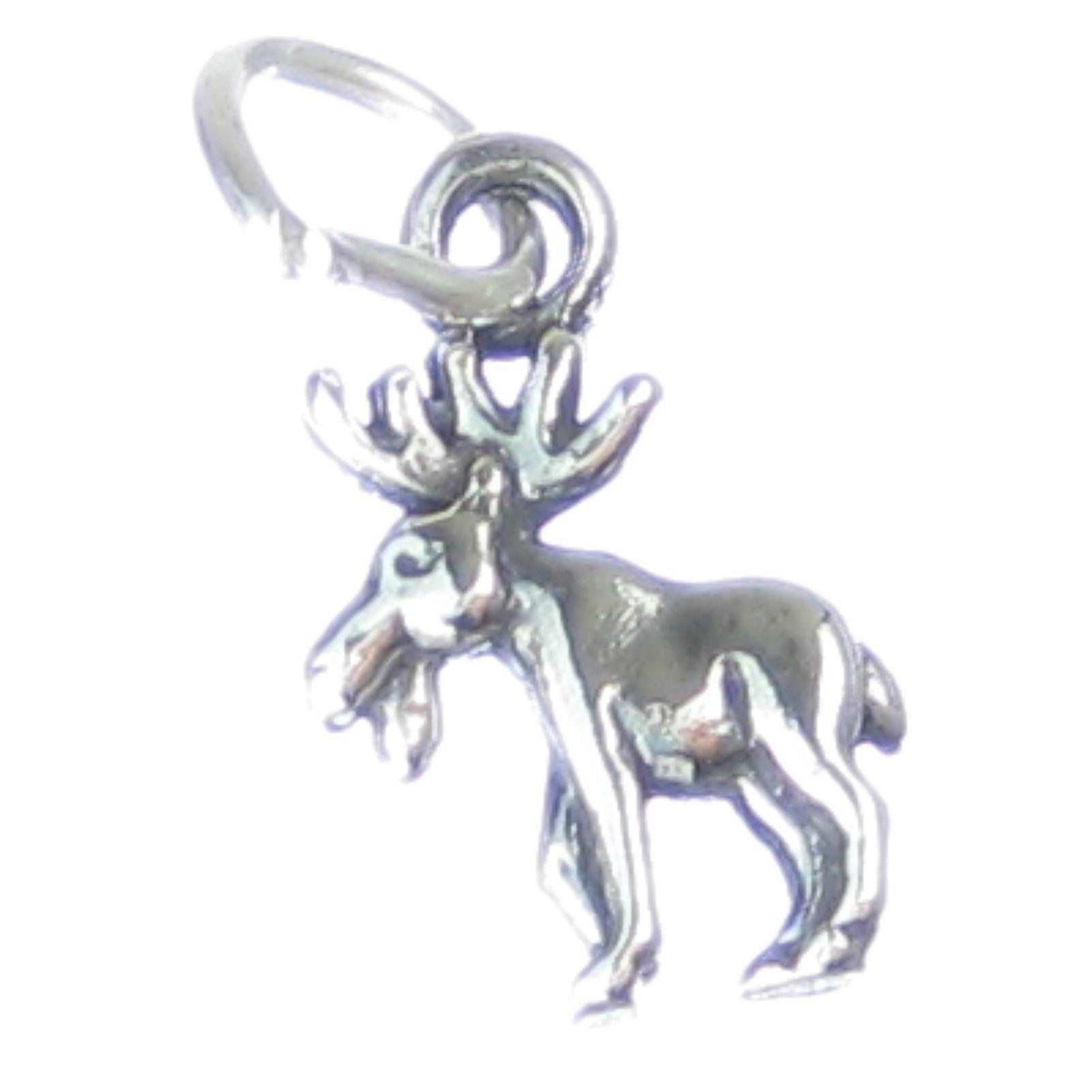 Moose TINY sterling silver charm .925 x 1 Tiny charms