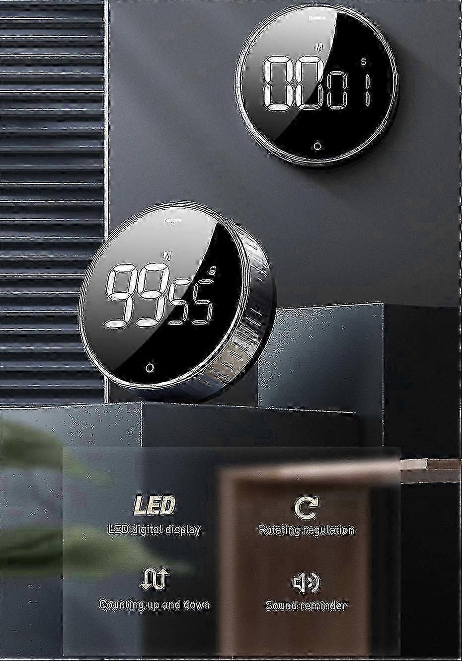 Baseus Magnetic Kitchen Timer Digital Timer Manual Countdown Alarm Clock Mechanical Cooking Timer Cooking Shower Study Stopwatch