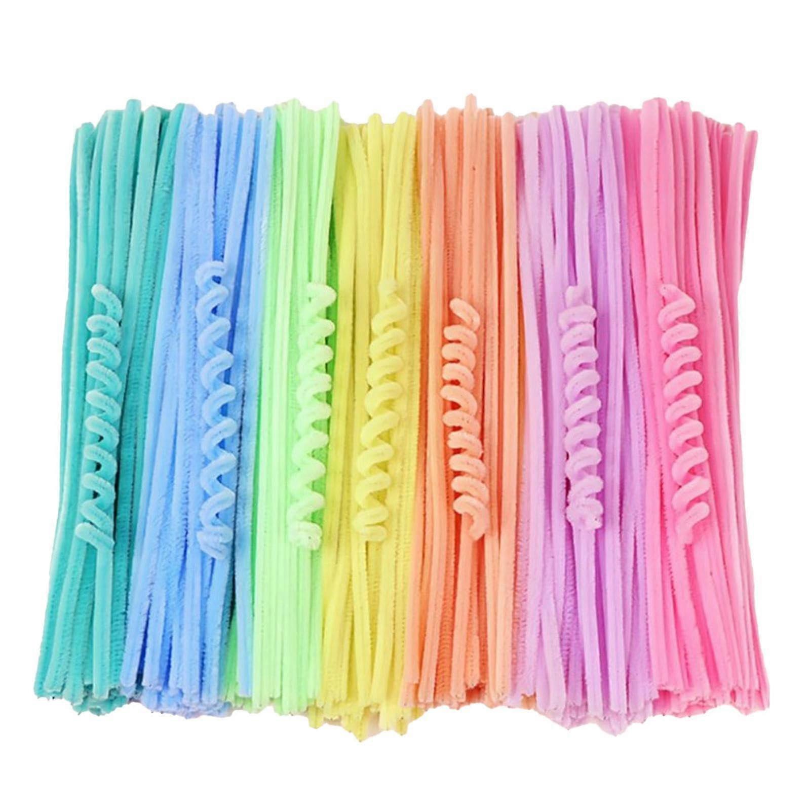 Rainbow Pipe Cleaners 300 Pack Soft Chenille Stems for Crafts Bendable 30cm Vibrant Colors