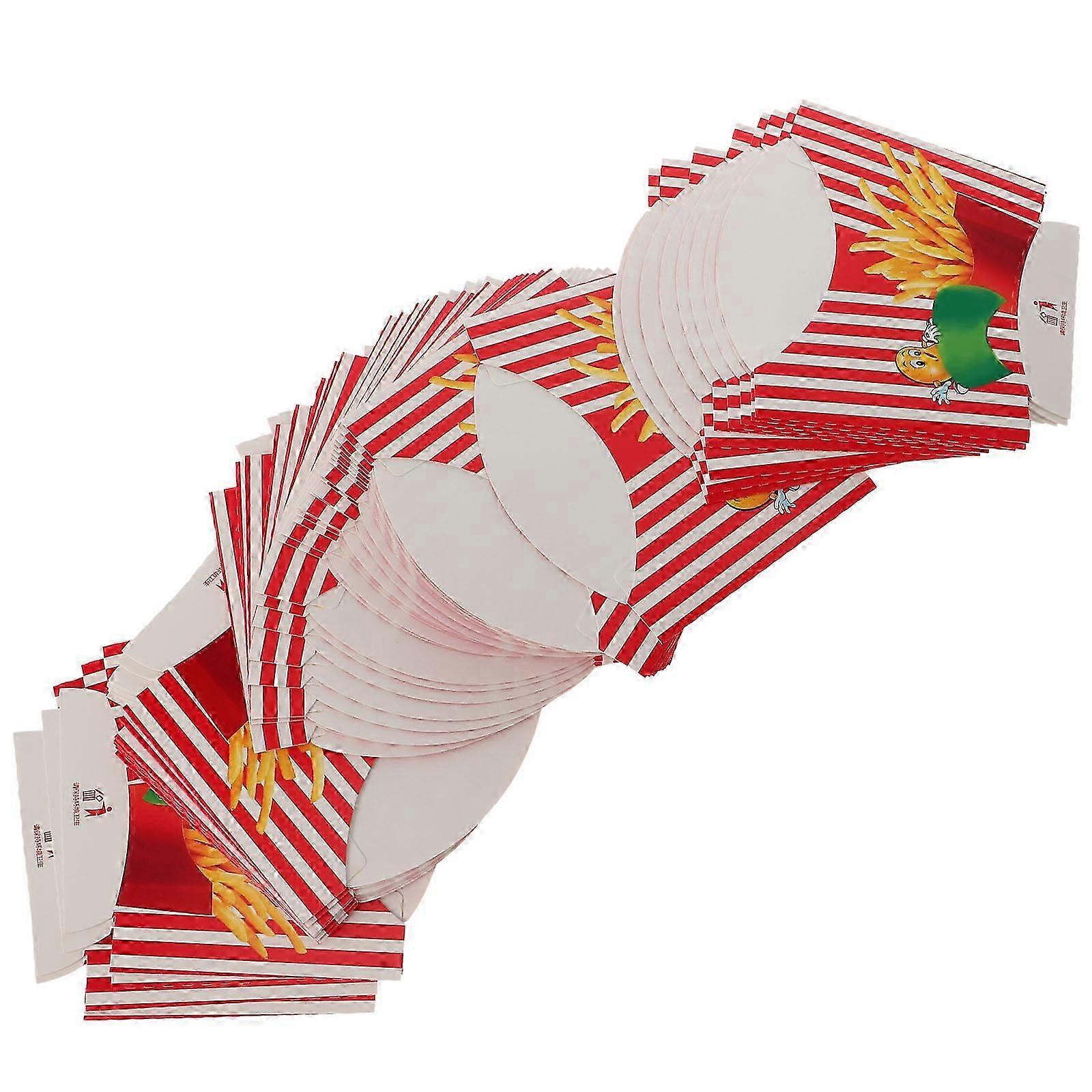 Pastry Container Paper Chips Box For Chips And Popcorn Red 100Pcs