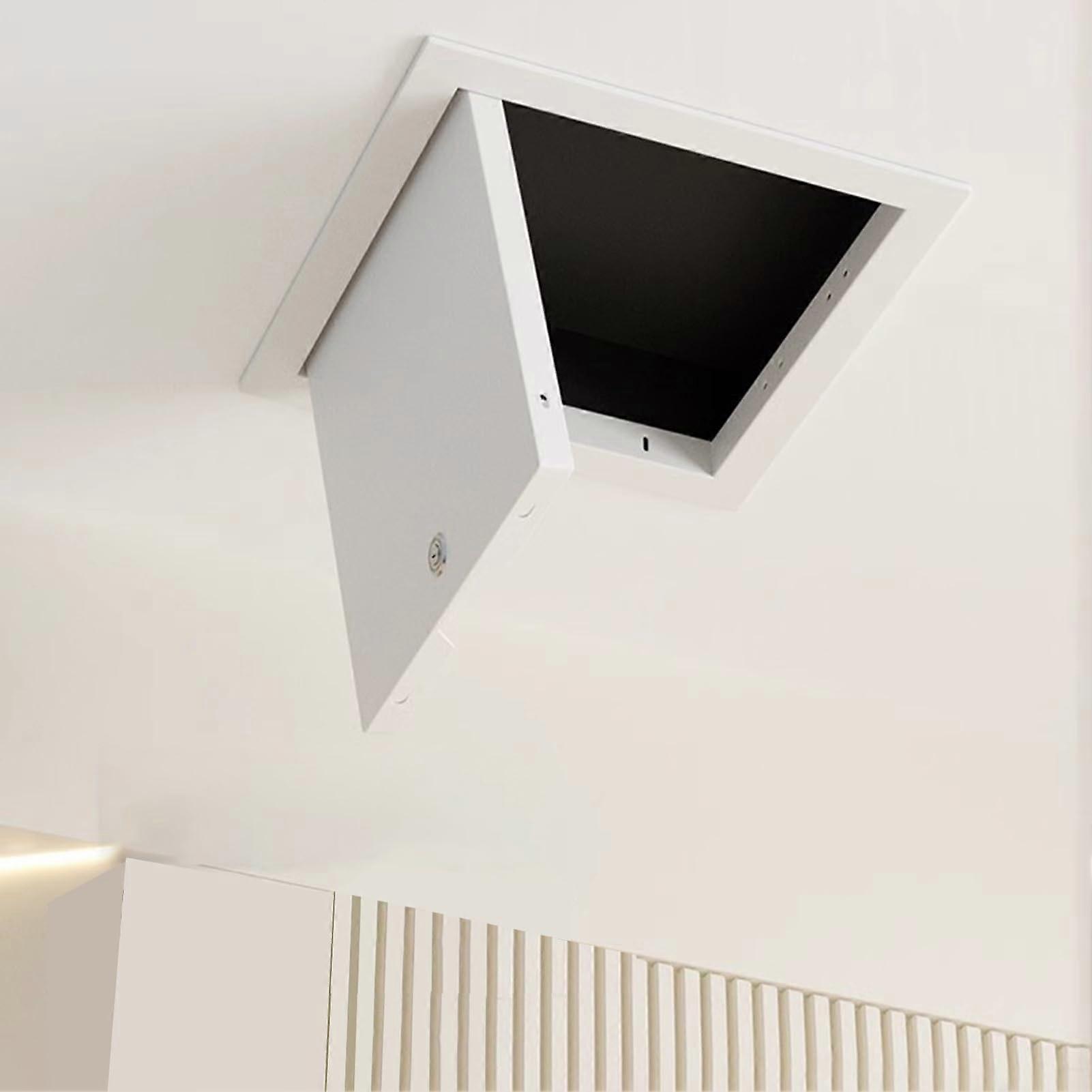 Lockable Aluminum Alloy Access Panel with Secure Rotary Lock, Paintable Wall or Ceiling Door 14x32in