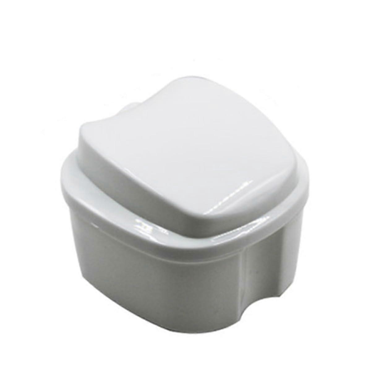 Denture Case with Builtin Strainer for Easy Cleaning, Retainer Storage Box with Snap Closure