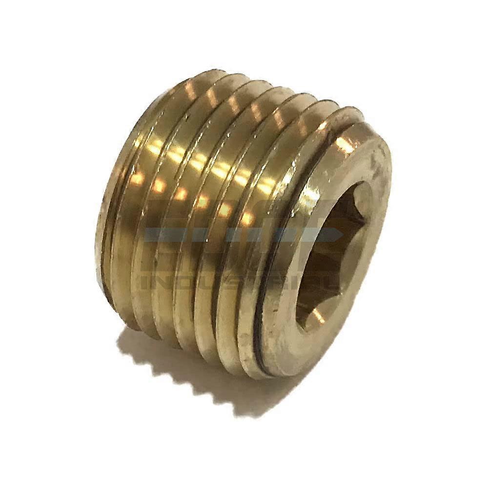 Brass Hex Plug 1/2 NPT Countersunk Flush Head Leak Pipe Fitting Pack of 10