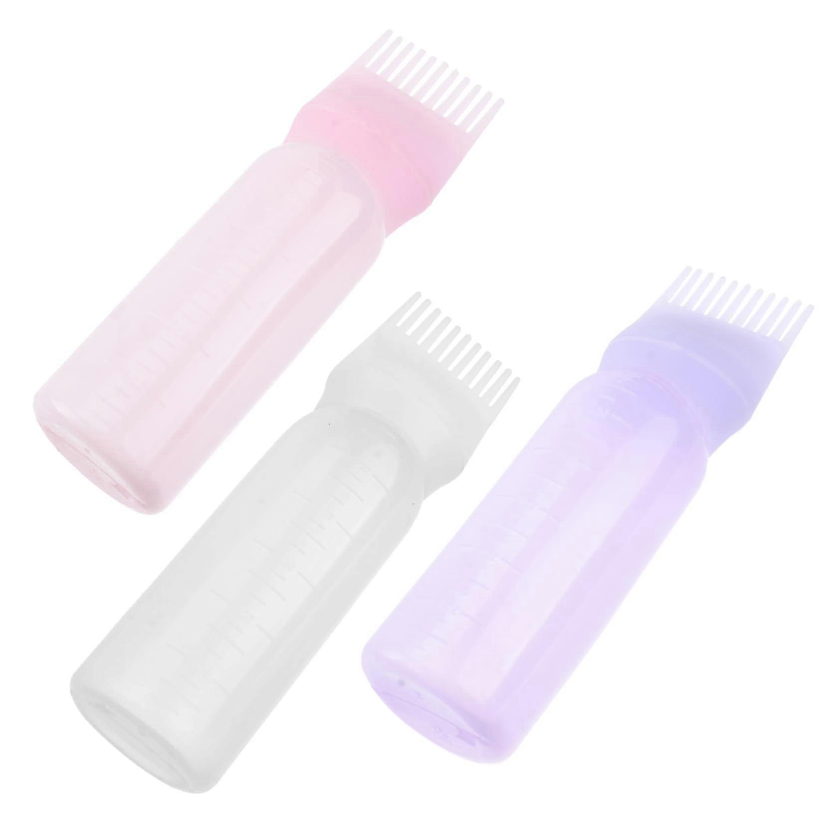 Hair Dye Applicator Bottle with Comb Tip for Precise Coloring, 3pcs Reusable Plastic Set