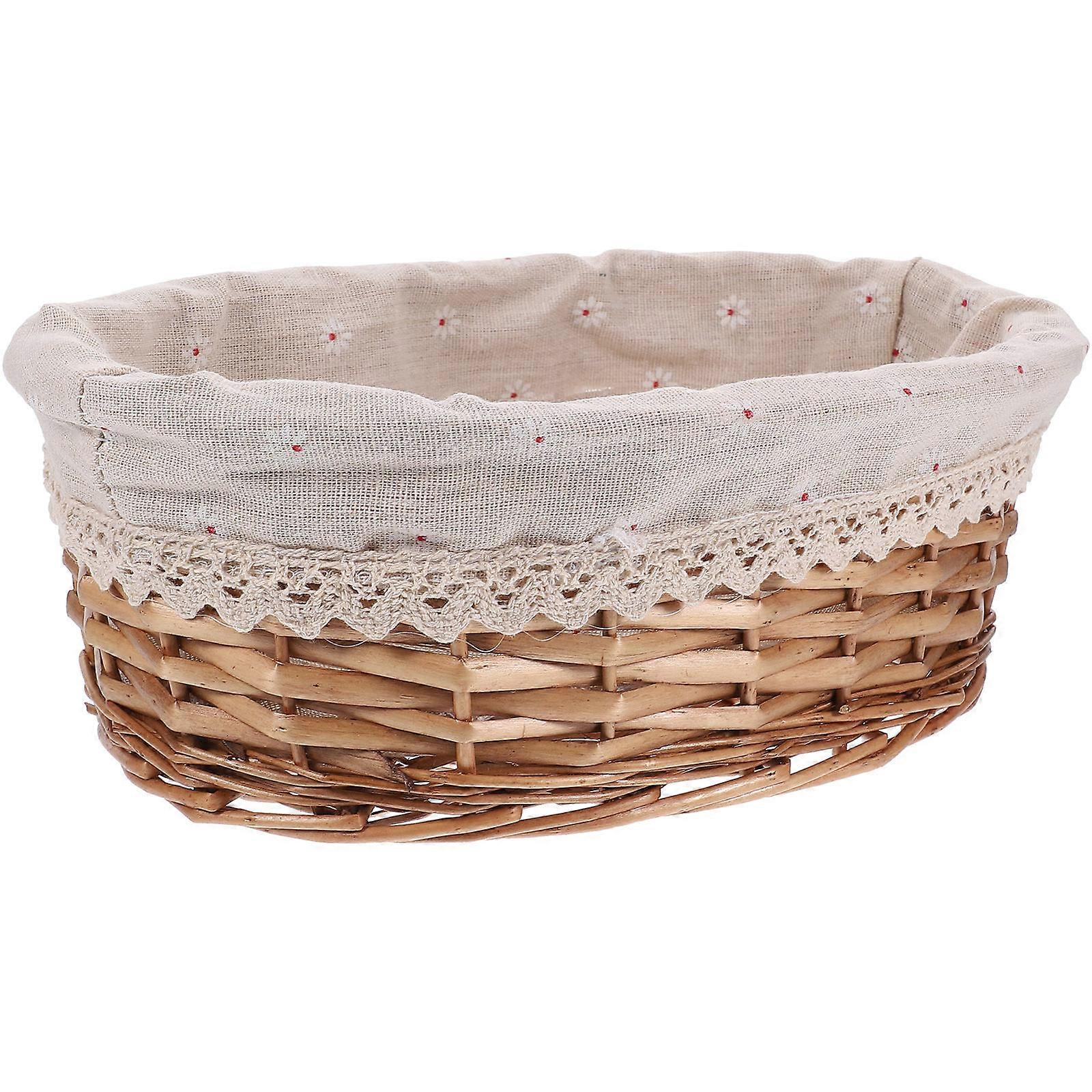 Woven Bread Basket Wood Serving Basket for Decor Multipurpose Use