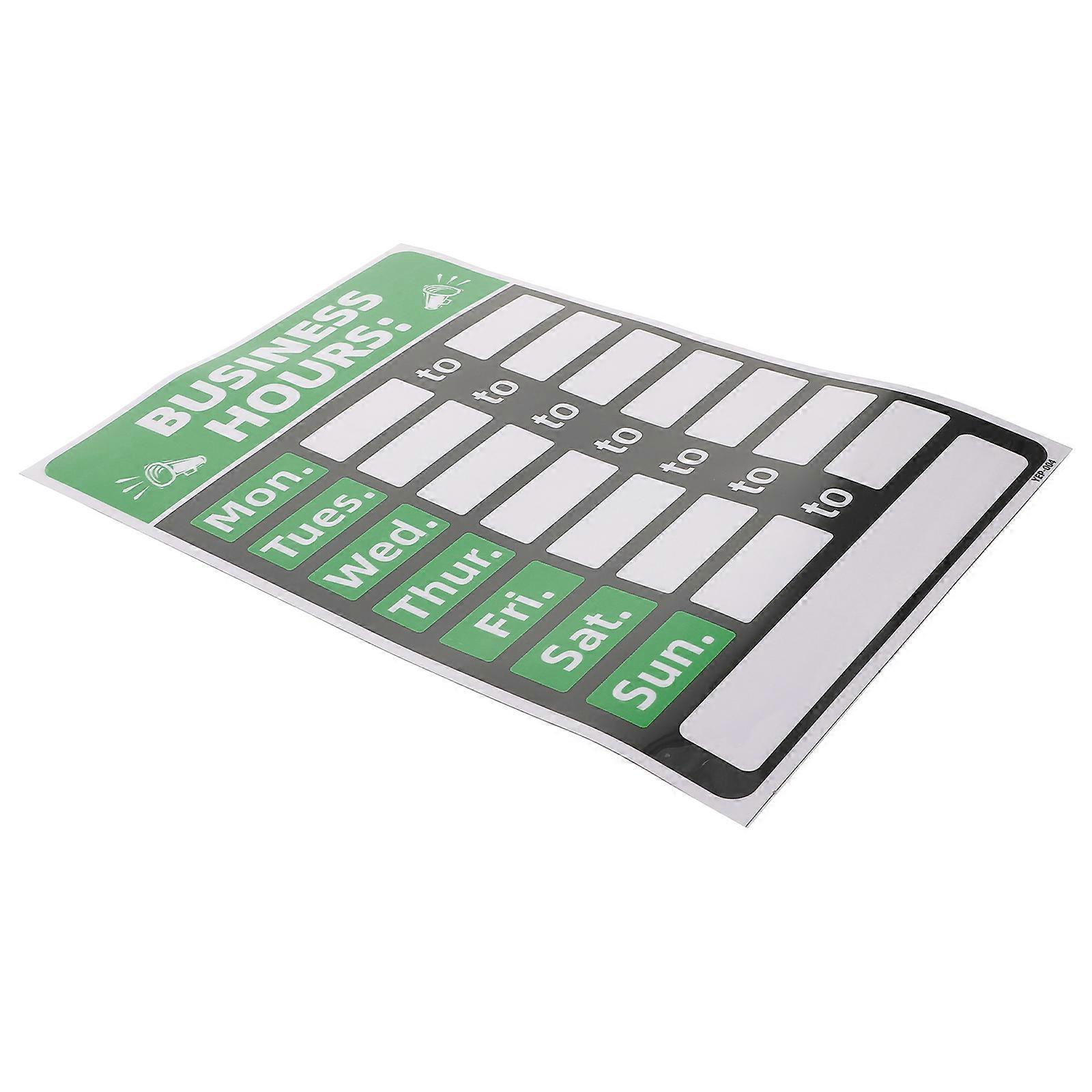 Adhesive Business Hours Sign Stickers for Use