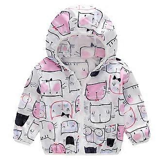 Jaquetas infantis com capuz e zíper, estampa de desenhos animados, para meninos e meninas de 2 a 3 anos.