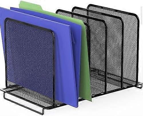 Expandable 5 Section Upright File Sorter Organizer, Black