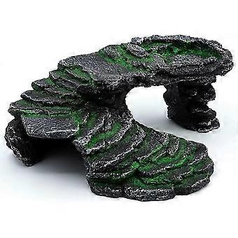 Rettile, rampa, scala, piattaforma, grotta nascosta, grande roccia, ornamenti decorativi realistici,